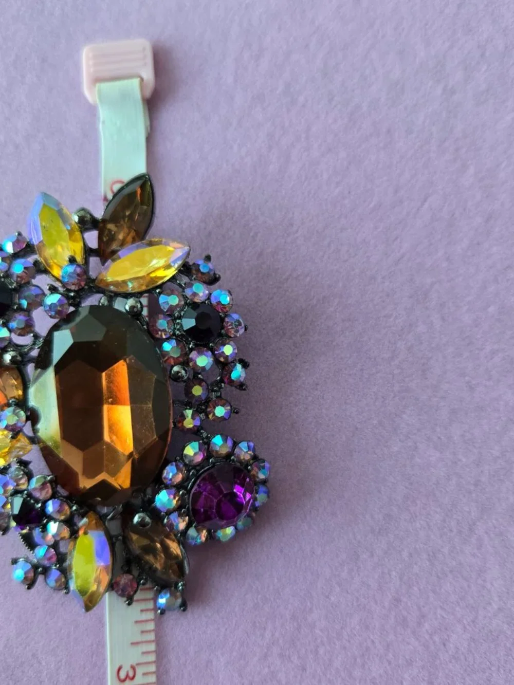 Purple Crystal Brooch Sparkly Fairycore Evening Wedding Guest Victorian-Style